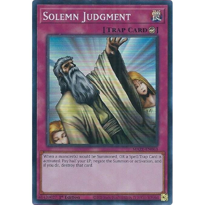 Image for Solemn Judgment (MAZE-EN063) (MAZE) - YuGiOh