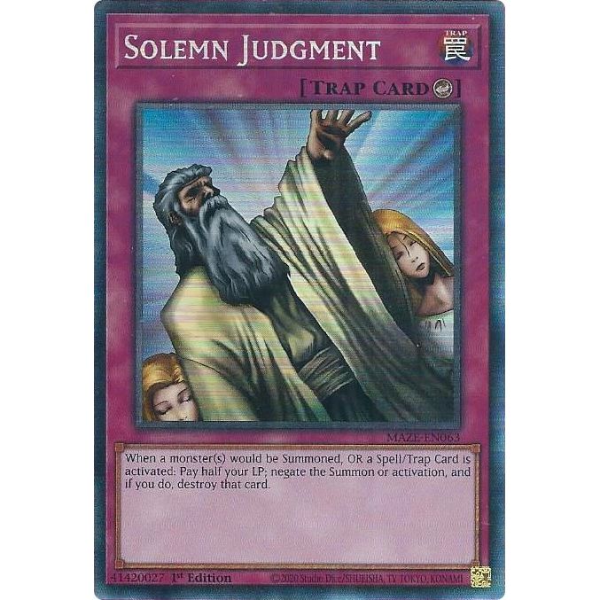 Image for Solemn Judgment (CR) (MAZE-EN063) (MAZE) - YuGiOh