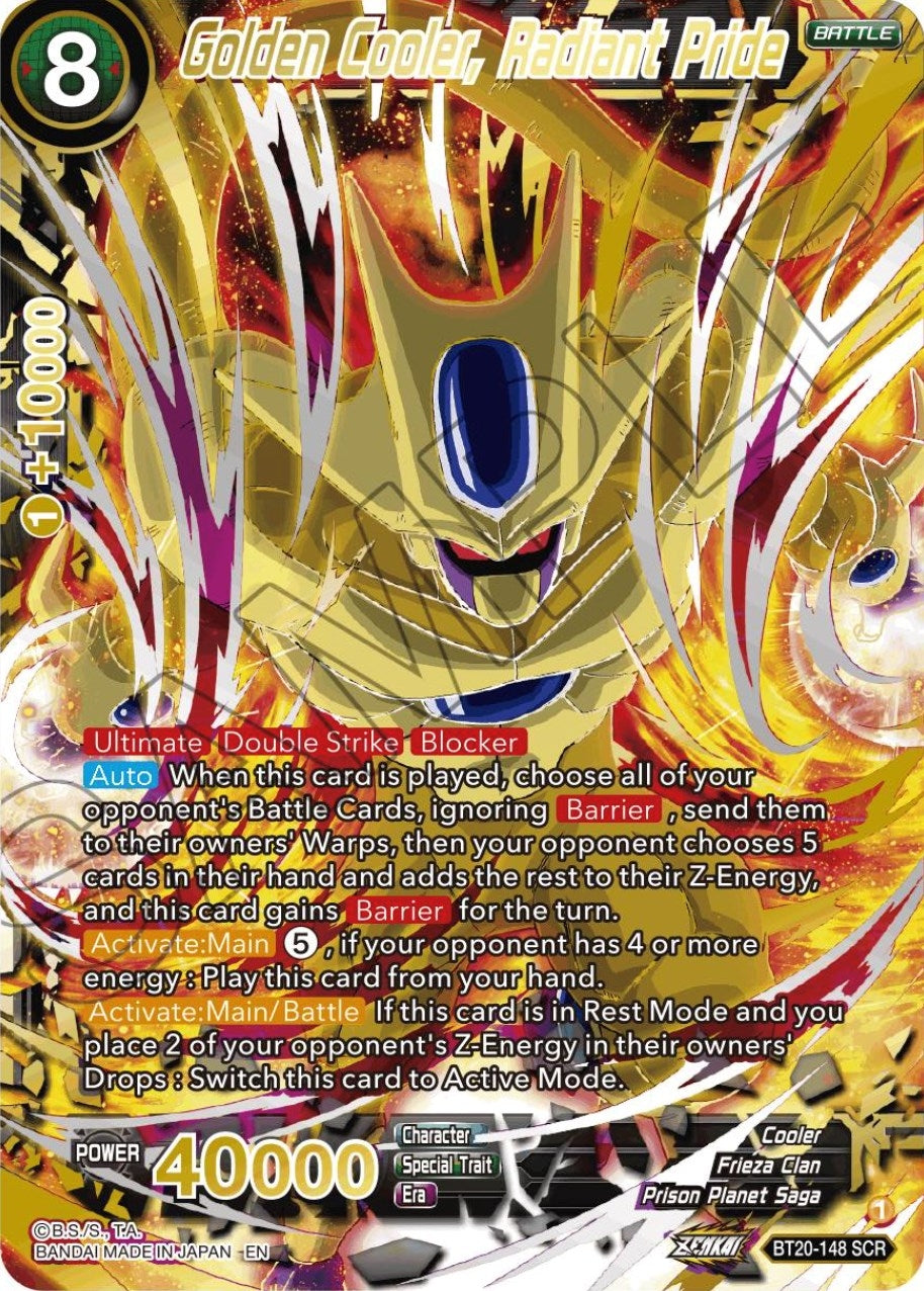 Image for Golden Cooler, Radiant Pride (Alternate Art) (BT20-148) (DBS-B20) - Dragon Ball Super: Masters