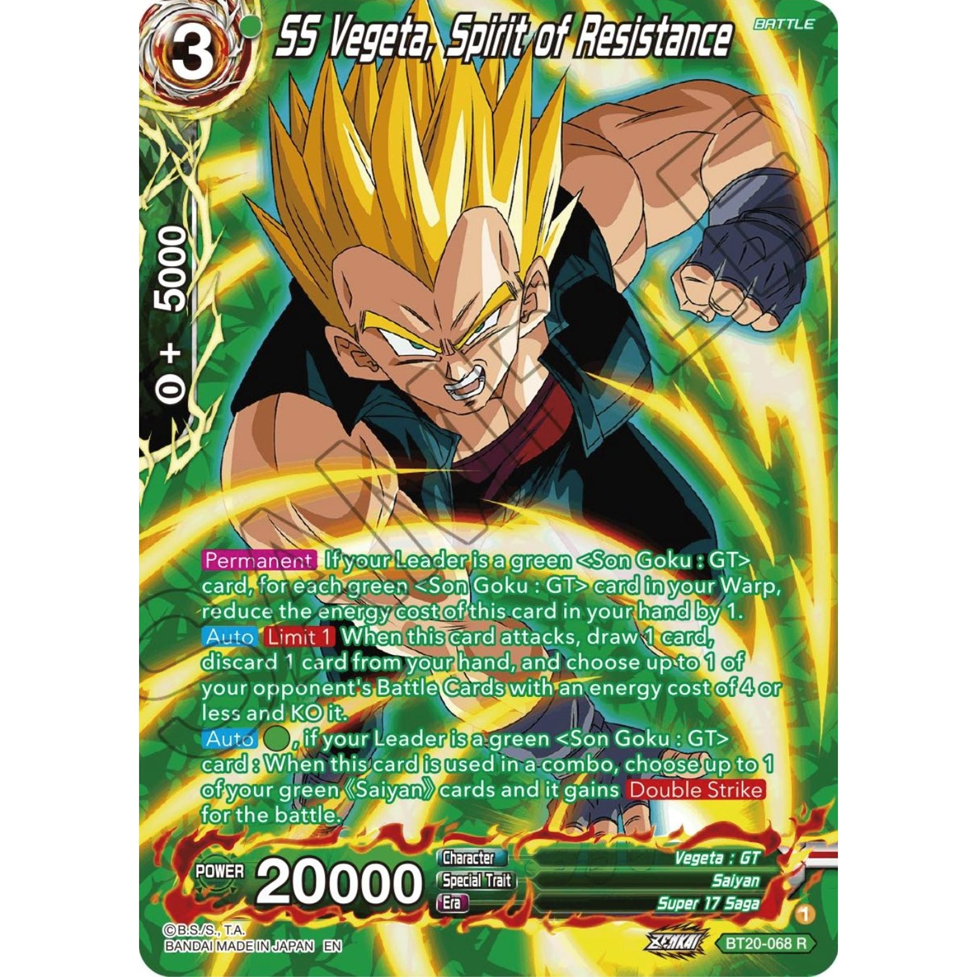 Image for SS Vegeta, Spirit of Resistance (Silver Foil) (BT20-068) (DBS-B20) - Dragon Ball Super: Masters