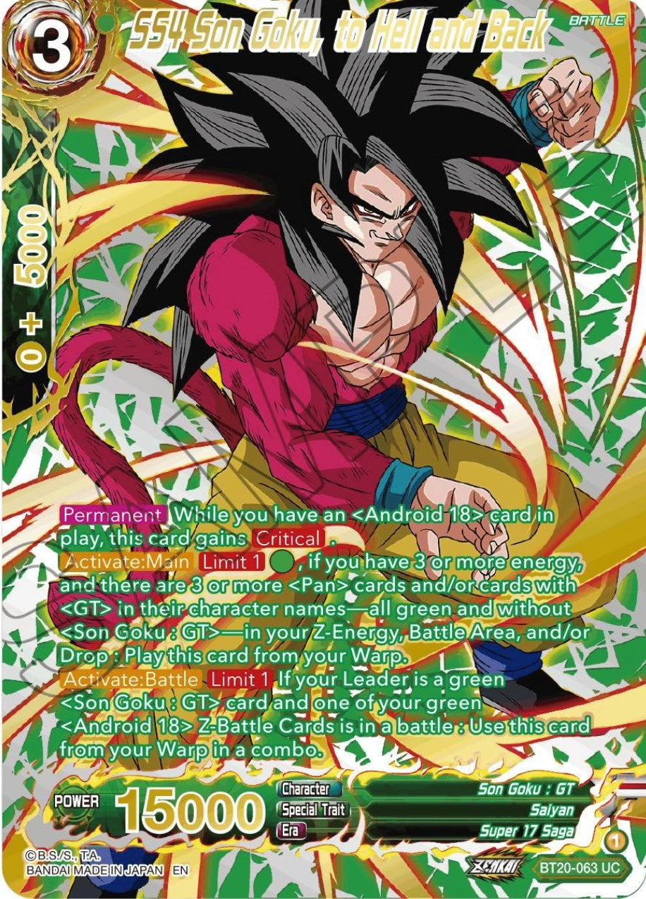 Image for SS4 Son Goku, to Hell and Back (Gold-Stamped) (BT20-063) (DBS-B20) - Dragon Ball Super: Masters