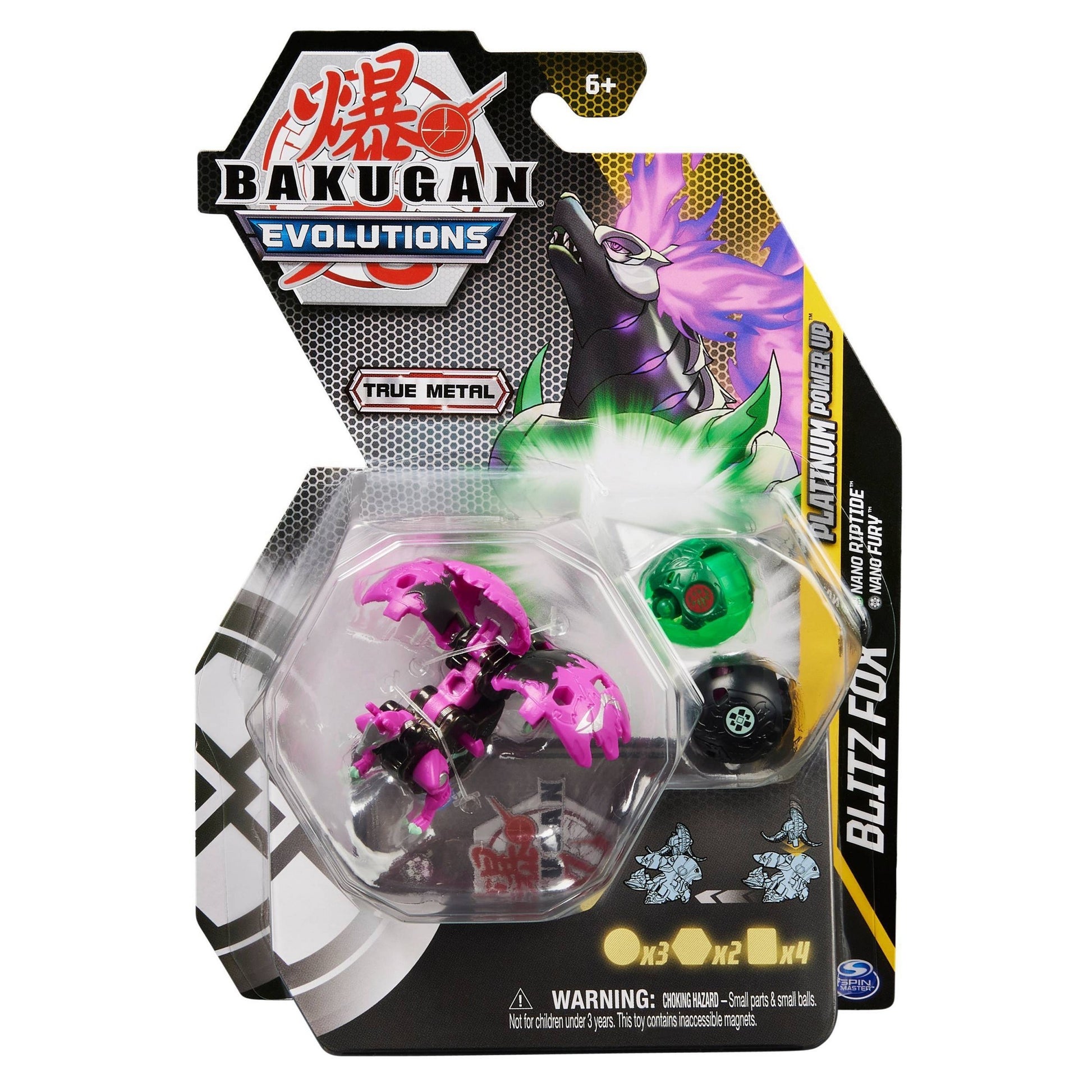 Image for Bakugan Platinum Power Up Pack - Darkus Platinum Power Up Blitz Fox - Bakugan TCG