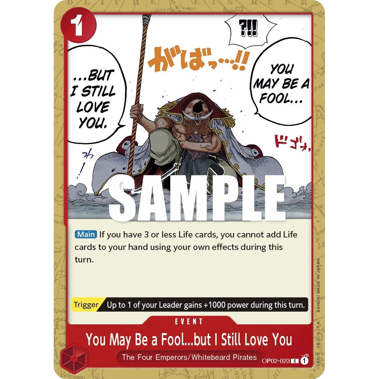 Image for You May Be a Fool...but I Still Love You (OP02-023) (OP02) - One Piece Card Game