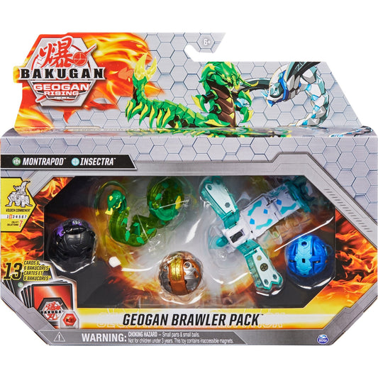 Image for Bakugan Geogan Rising Brawler Pack - Ventus Montrapod Haos Insectra - Bakugan TCG