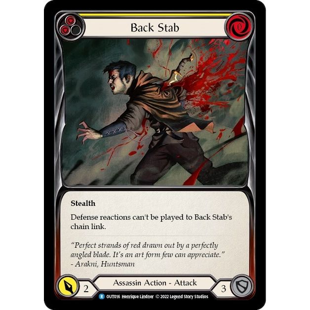 Image for Back Stab (Yellow) (OUT016) (OUT) - Flesh and Blood TCG