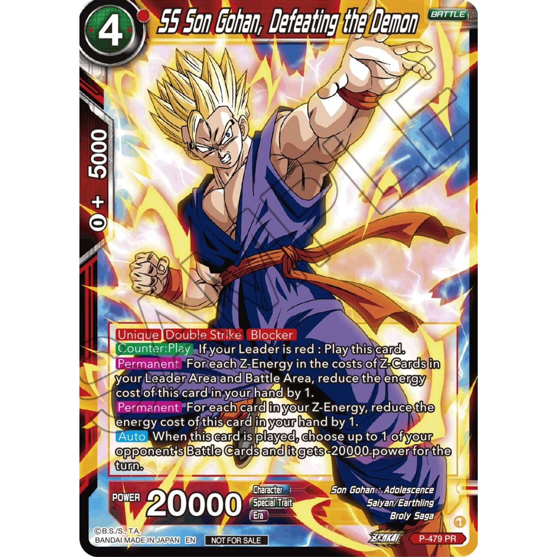 Image for SS Son Gohan, Defeating the Demon (Zenkai Series Tournament Pack Vol.3) (P-479) (TPR) - Dragon Ball Super: Masters