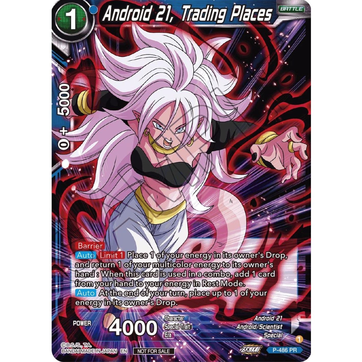 Image for Android 21, Trading Places (Zenkai Series Tournament Pack Vol.3) (P-486) (TPR) - Dragon Ball Super: Masters