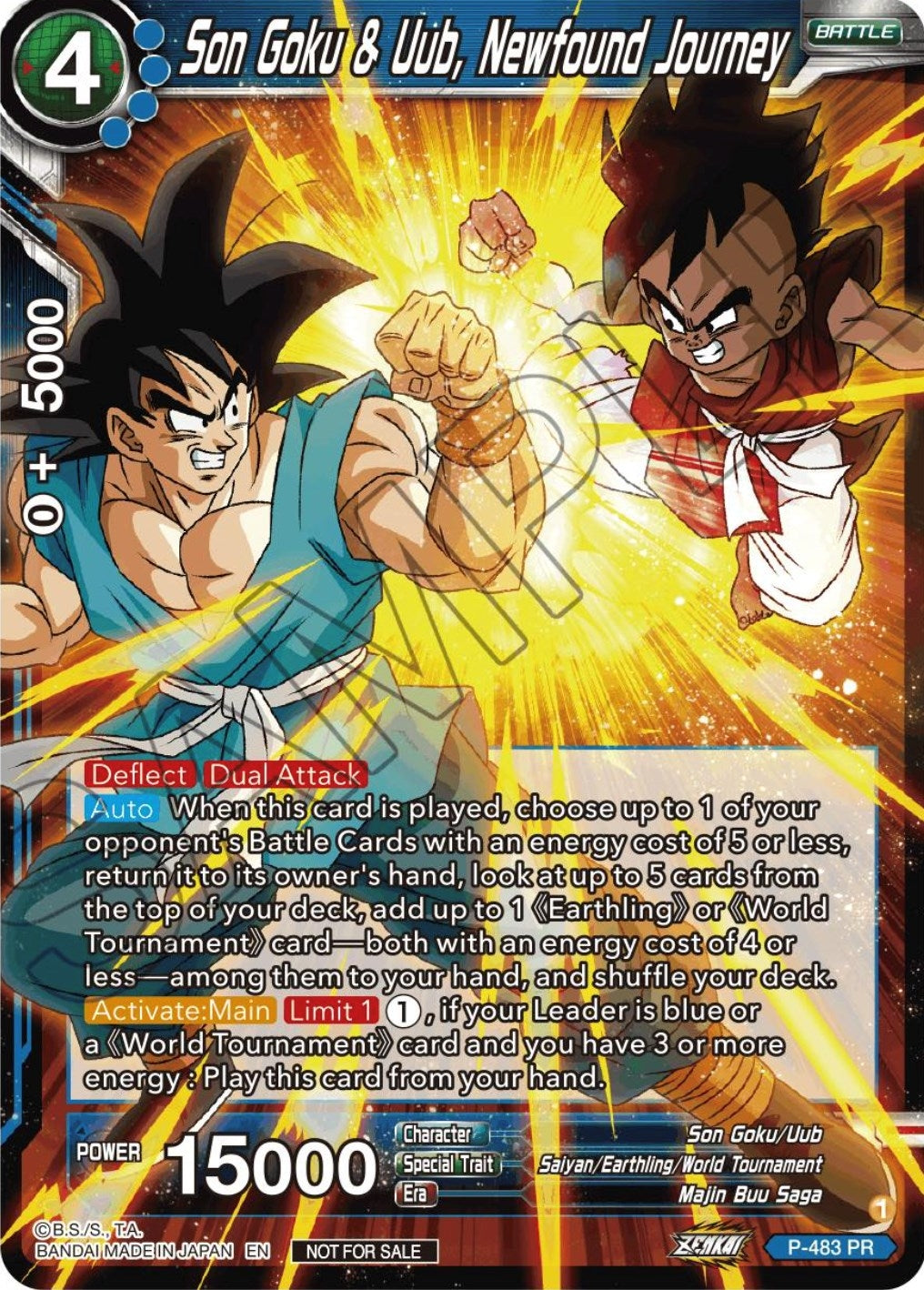 Image for Son Goku & Uub, Newfound Journey (Zenkai Series Tournament Pack Vol.3) (P-483) (TPR) - Dragon Ball Super: Masters