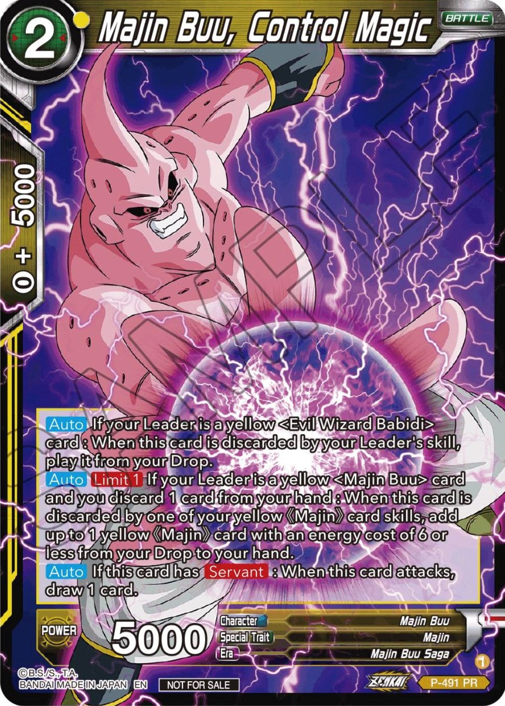 Image for Majin Buu, Control Magic (Zenkai Series Tournament Pack Vol.3) (P-491) (TPR) - Dragon Ball Super: Masters