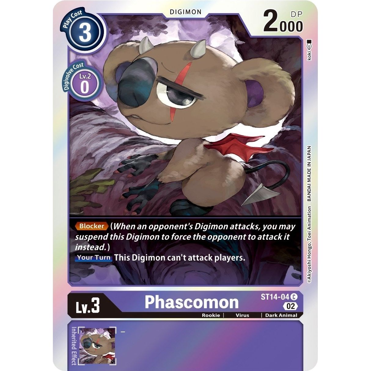 Image for Phascomon (ST14-04 C) (ST-14) - Digimon Card Game