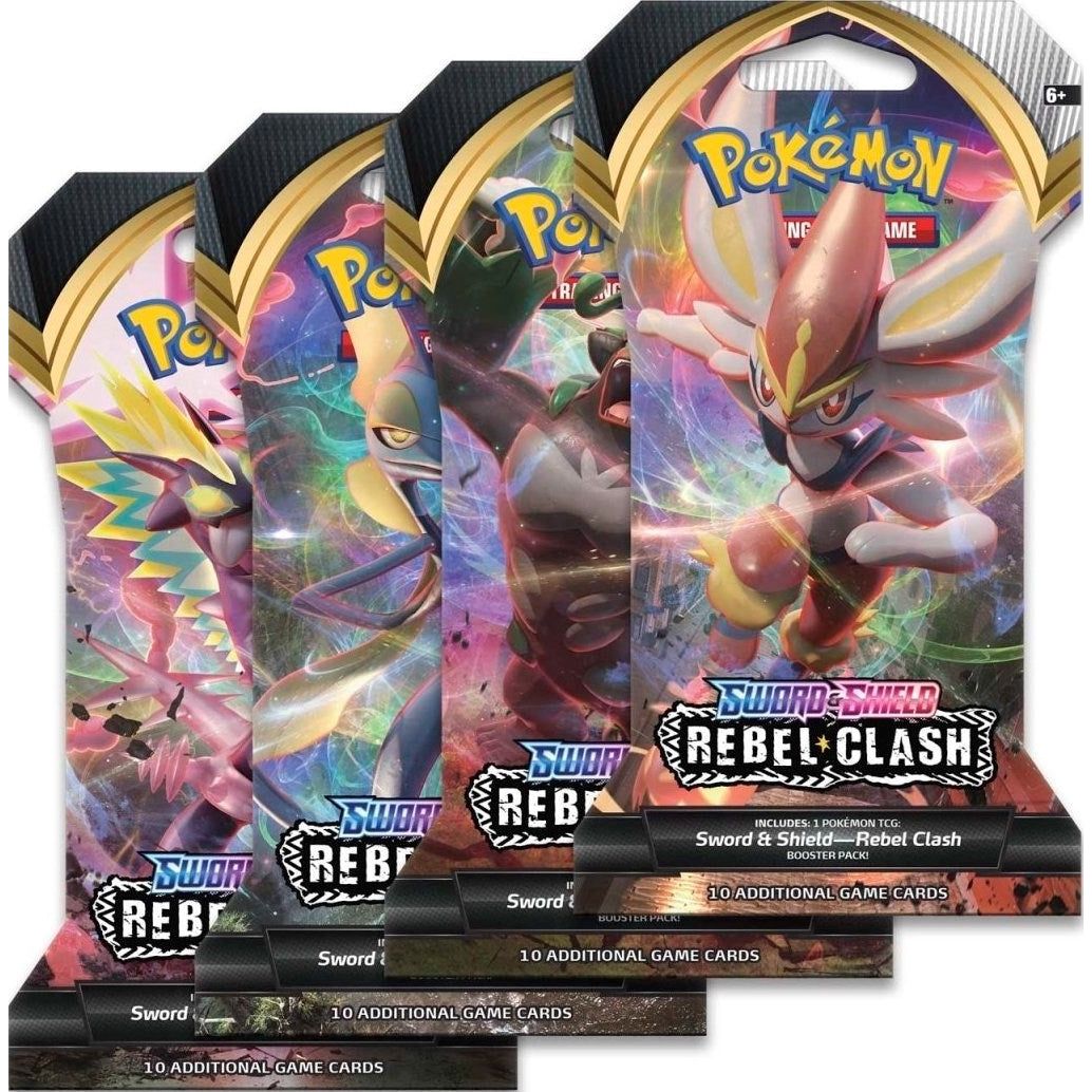 Image for Rebel Clash Sleeved Booster Pack Art Bundle [Set of 4] - Pokemon