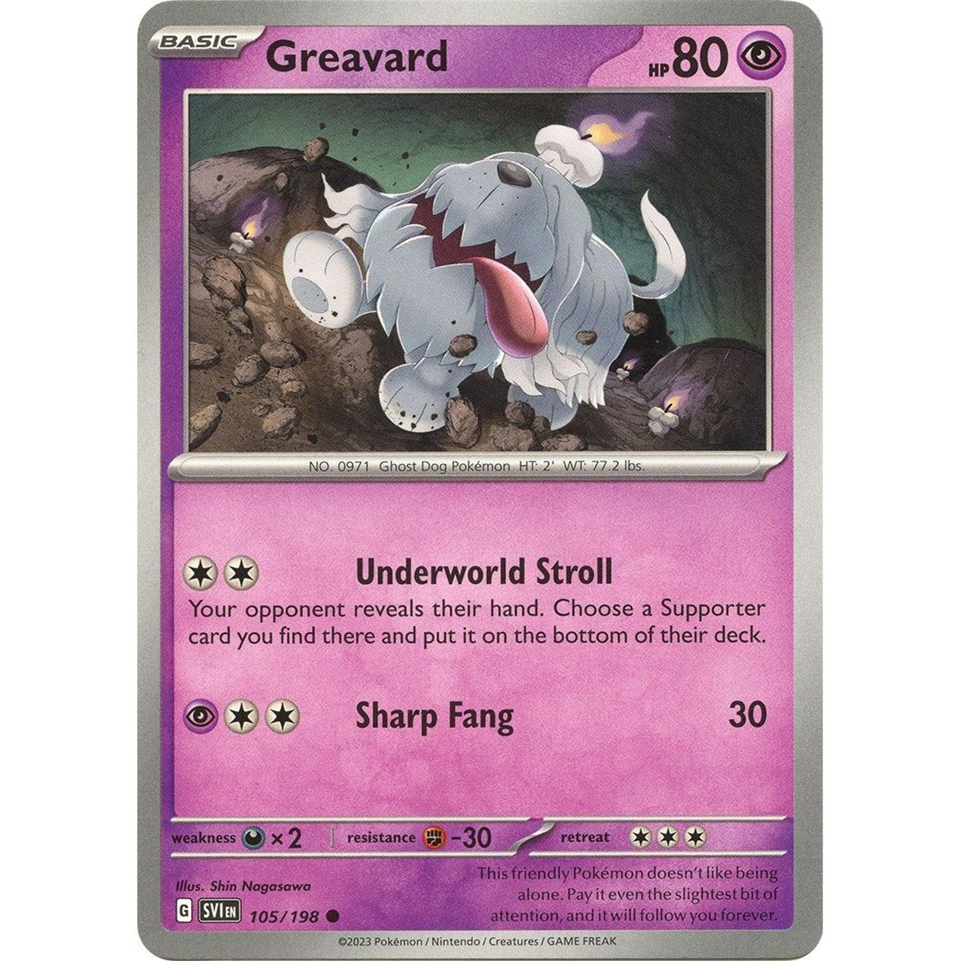 Image for Greavard (105/198) (SVI) - Pokemon