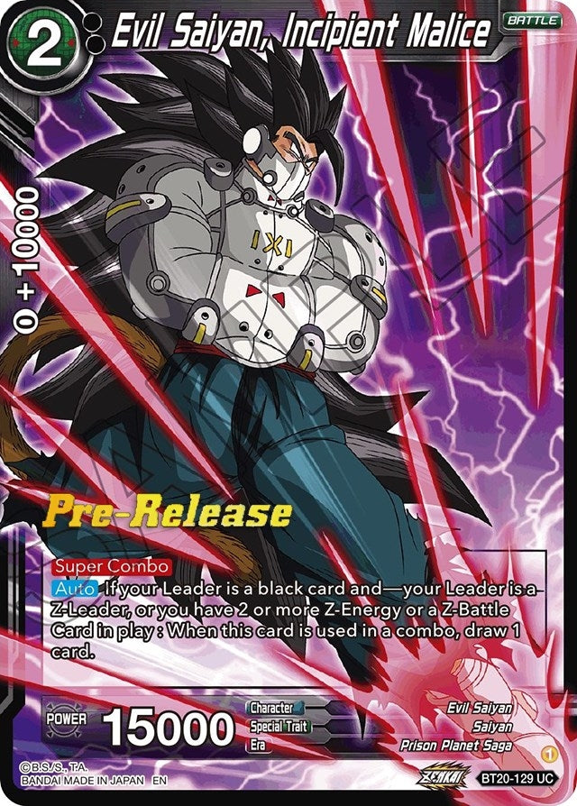 Image for Evil Saiyan, Incipient Malice (BT20-129) (DBS-B20PRE) - Dragon Ball Super: Masters