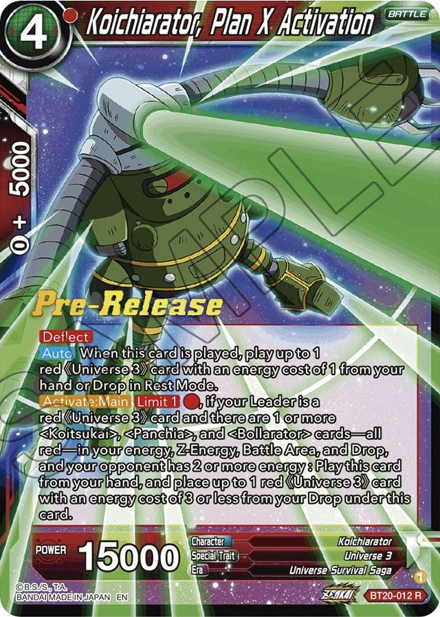 Image for Koichiarator, Plan X Activation (BT20-012) (DBS-B20PRE) - Dragon Ball Super: Masters