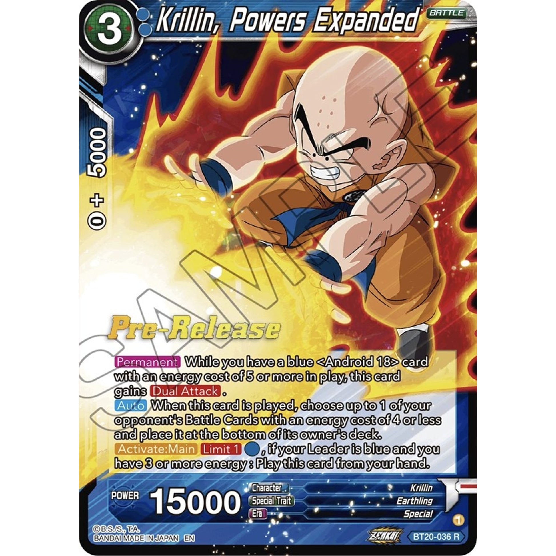Image for Krillin, Powers Expanded (BT20-036) (DBS-B20PRE) - Dragon Ball Super: Masters
