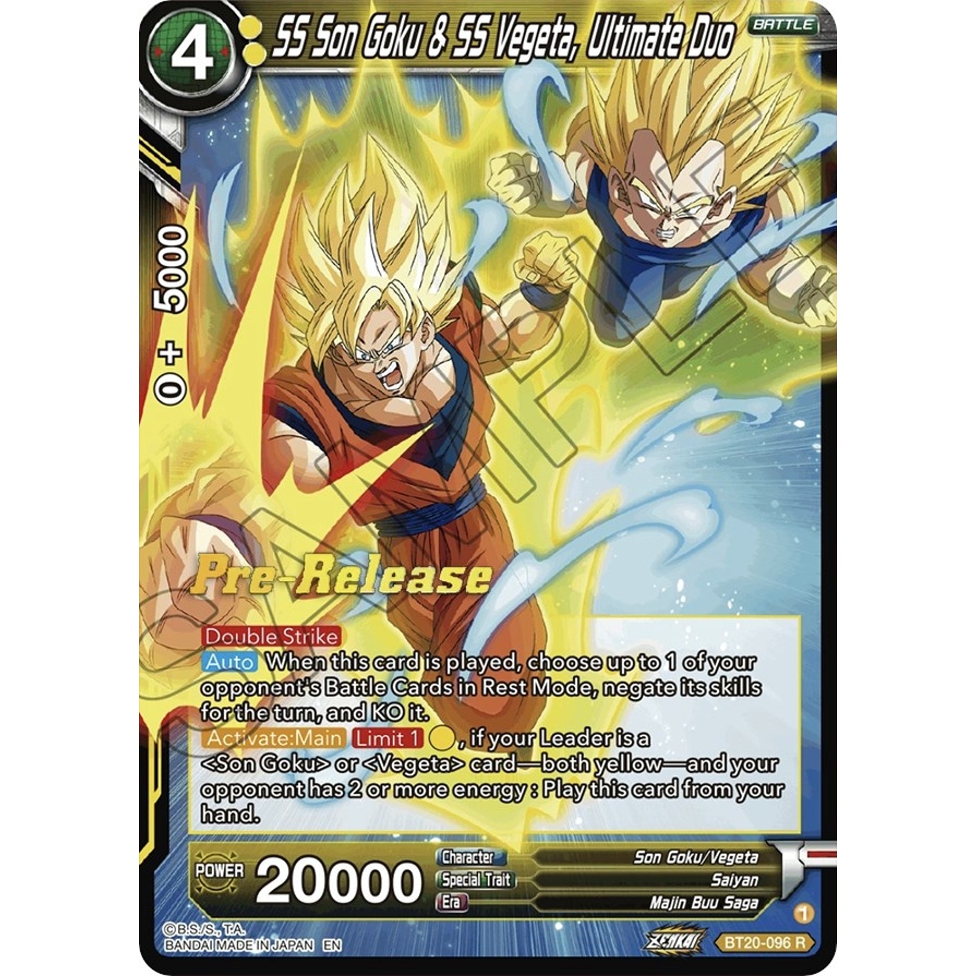 Image for SS Son Goku & SS Vegeta, Ultimate Duo (BT20-096) (DBS-B20PRE) - Dragon Ball Super: Masters