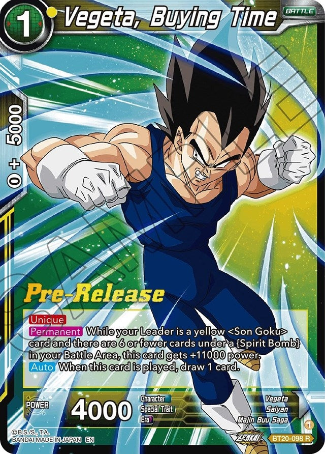 Image for Vegeta, Buying Time (BT20-098) (DBS-B20PRE) - Dragon Ball Super: Masters