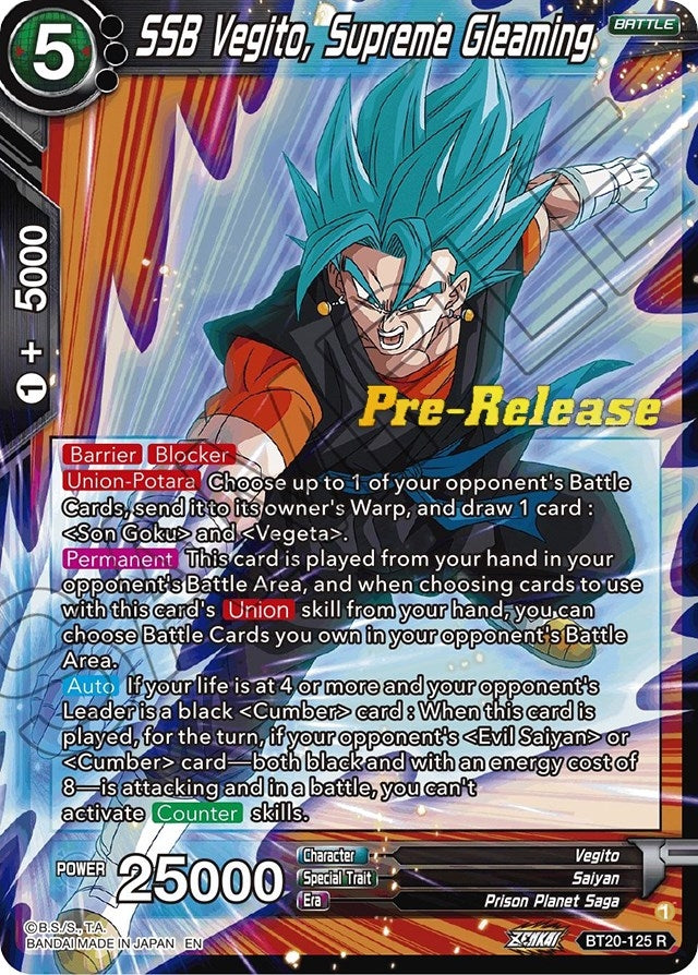 Image for SSB Vegito, Supreme Gleaming (BT20-125) (DBS-B20PRE) - Dragon Ball Super: Masters