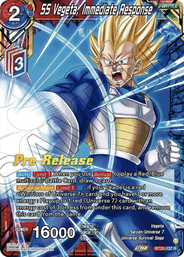Image for SS Vegeta, Immediate Response (BT20-137) (DBS-B20PRE) - Dragon Ball Super: Masters