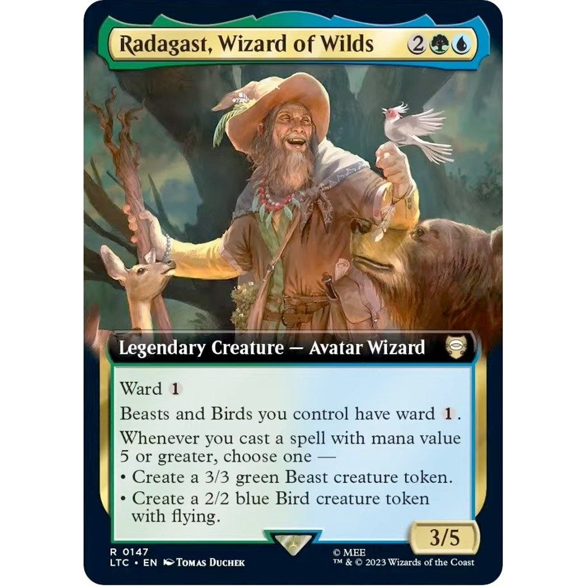 Image for Radagast, Wizard of Wilds (Extended Art) (147) (LTC) - Magic: The Gathering