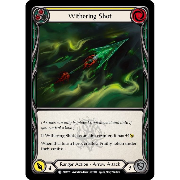 Image for Withering Shot (Yellow) (OUT137) (OUT) - Flesh and Blood TCG