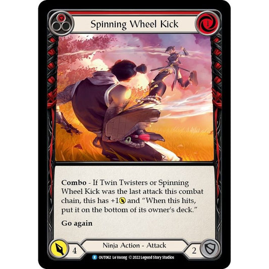 Image for Spinning Wheel Kick (Red) (OUT062) (OUT) - Flesh and Blood TCG