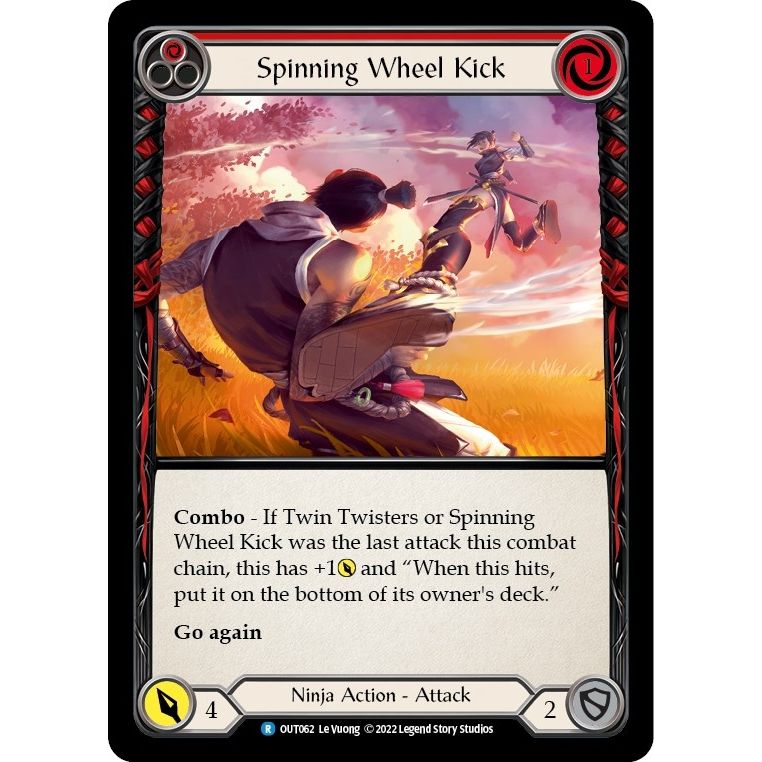 Image for Spinning Wheel Kick (Red) (OUT062) (OUT) - Flesh and Blood TCG