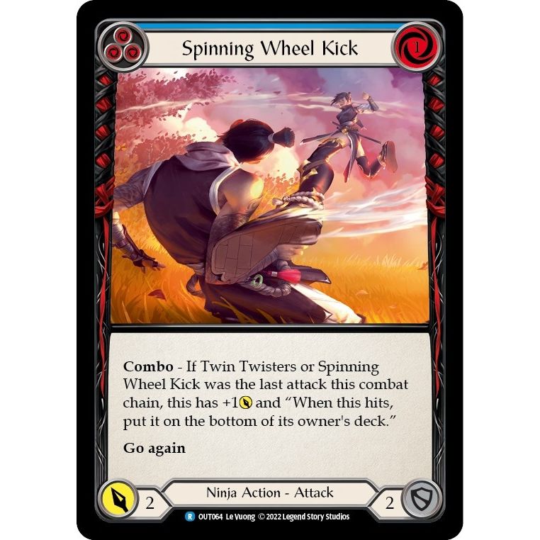 Image for Spinning Wheel Kick (Blue) (OUT064) (OUT) - Flesh and Blood TCG