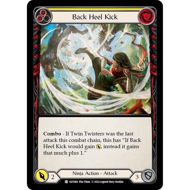 Image for Back Heel Kick (Yellow) (OUT066) (OUT) - Flesh and Blood TCG