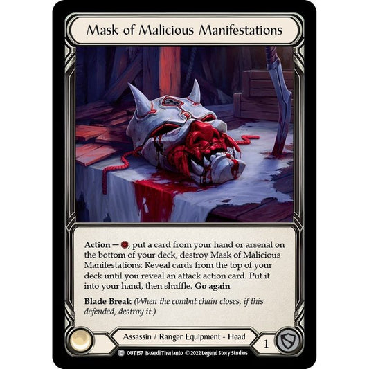 Image for Mask of Malicious Manifestations (OUT157) (OUT) - Flesh and Blood TCG