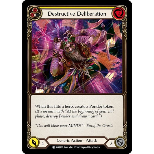 Image for Destructive Deliberation (Yellow) (OUT205) (OUT) - Flesh and Blood TCG