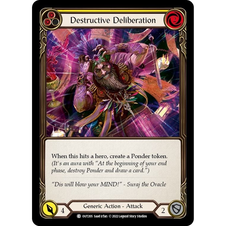 Image for Destructive Deliberation (Yellow) (OUT205) (OUT) - Flesh and Blood TCG