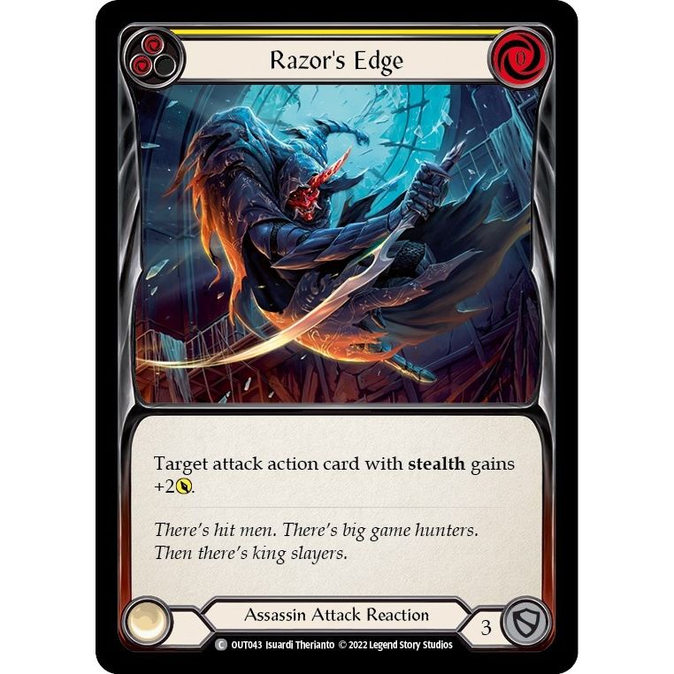 Image for Razor's Edge (Yellow) (OUT043) (OUT) - Flesh and Blood TCG