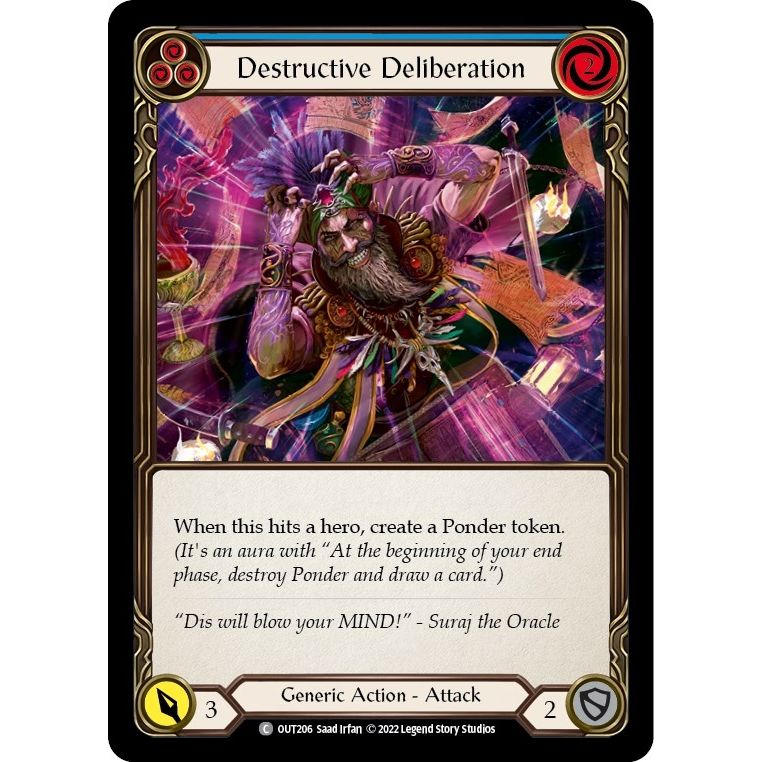 Image for Destructive Deliberation (Blue) (OUT206) (OUT) - Flesh and Blood TCG