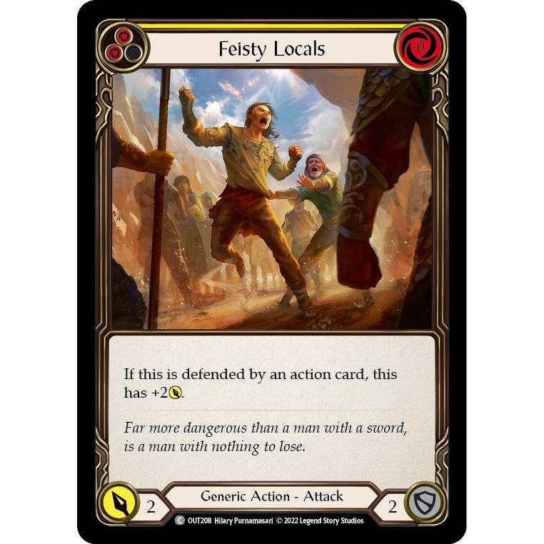 Image for Feisty Locals (Yellow) (OUT208) (OUT) - Flesh and Blood TCG