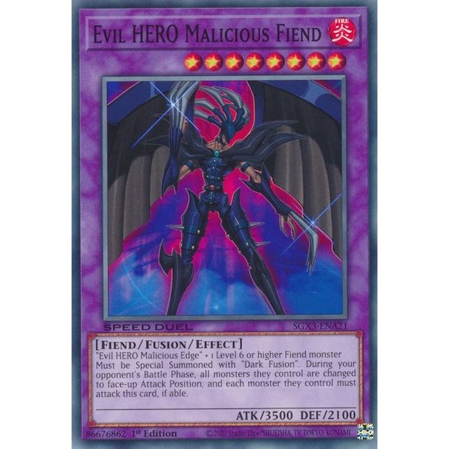 Image for Evil HERO Malicious Fiend (SGX3-ENA21) (SGX3) - YuGiOh