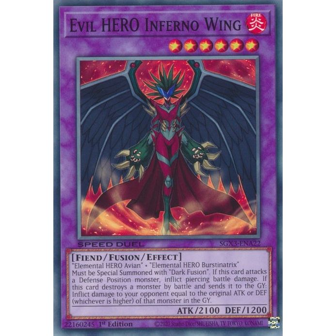 Image for Evil HERO Inferno Wing (SGX3-ENA22) (SGX3) - YuGiOh