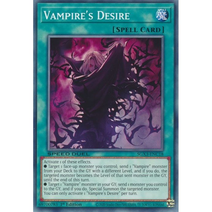 Image for Vampire's Desire (SGX3-ENC18) (SGX3) - YuGiOh
