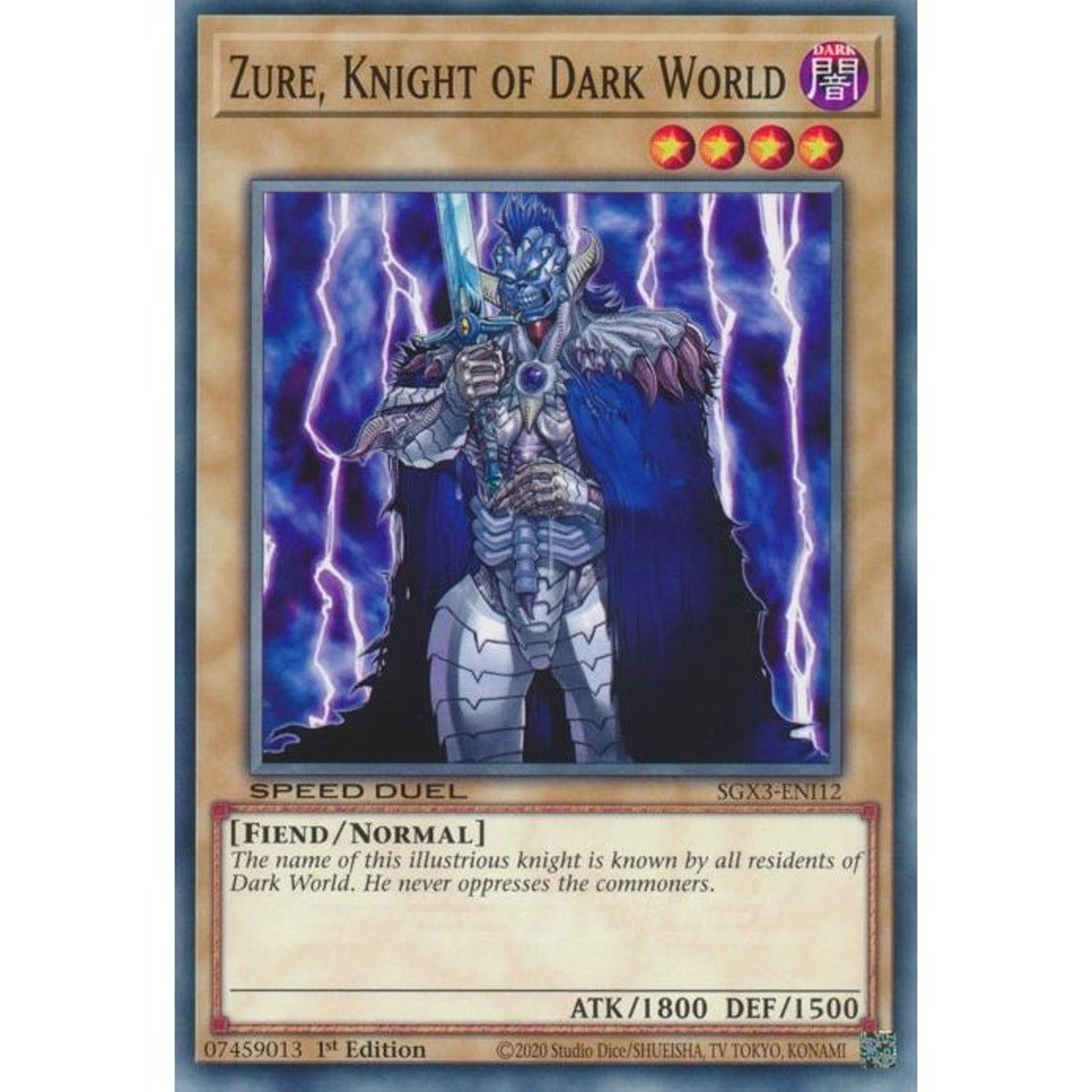 Image for Zure, Knight of Dark World (SGX3-ENI12) (SGX3) - YuGiOh