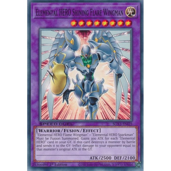 Image for Elemental HERO Shining Flare Wingman (SGX3-ENI25) (SGX3) - YuGiOh
