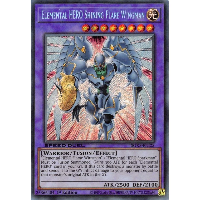 Image for Elemental HERO Shining Flare Wingman (Secret Rare) (SGX3-ENI25) (SGX3) - YuGiOh