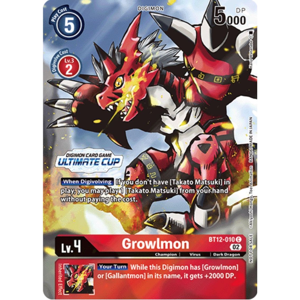 Image for Growlmon (Ultimate Cup) (BT12-010 C) (BT12) - Digimon Card Game
