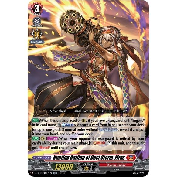 Image for Hunting Gatling of Dust Storm, Firas (D-BT09/017EN) (D-BT09) - Cardfight Vanguard