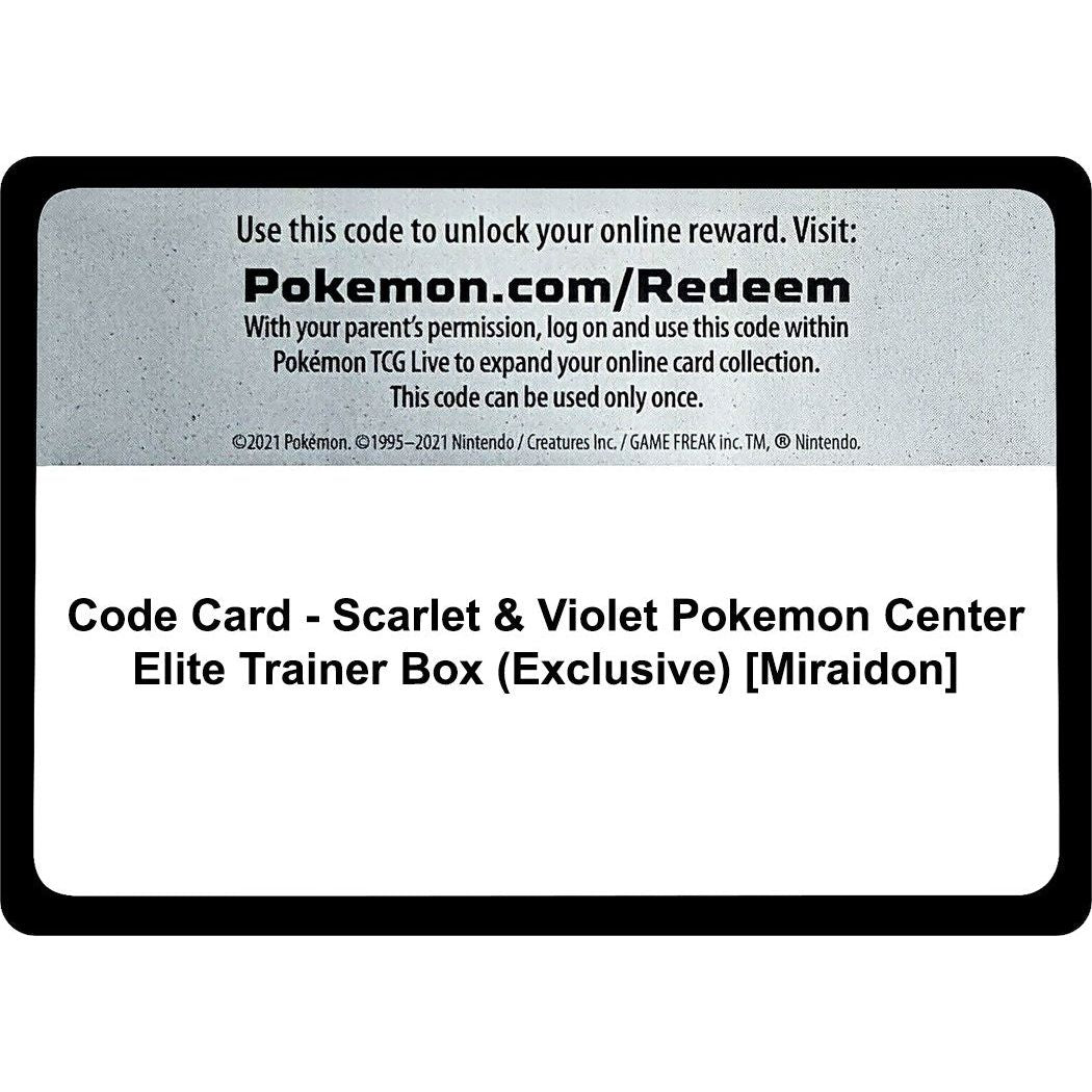Image for Code Card - Scarlet & Violet Pokemon Center Elite Trainer Box (Exclusive) [Miraidon] (SVI) - Pokemon
