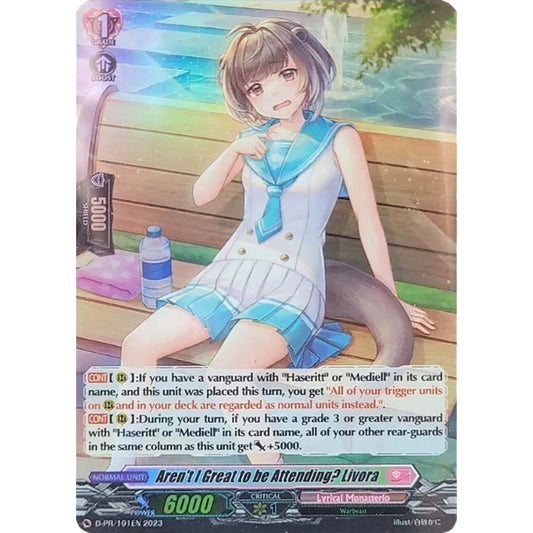 Image for Aren't I Great to be Attending? Livora (Foil) (191) (D-PR/0191EN 2023) (D-PR) - Cardfight Vanguard