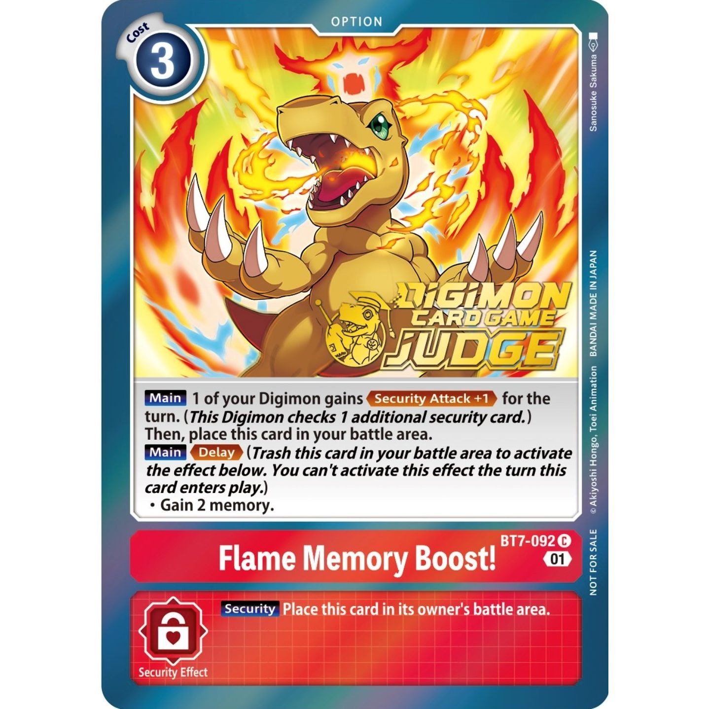 Image for Flame Memory Boost! (Judge Pack 3) (BT7-092 C) (BT07) - Digimon Card Game