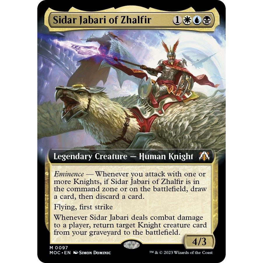 Image for Sidar Jabari of Zhalfir (Extended Art) (97) (MOC) - Magic: The Gathering