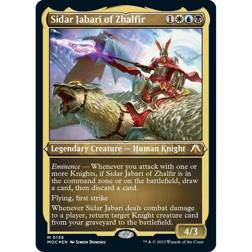 Image for Sidar Jabari of Zhalfir (Display Commander) - Thick Stock (138) (MOC) - Magic: The Gathering