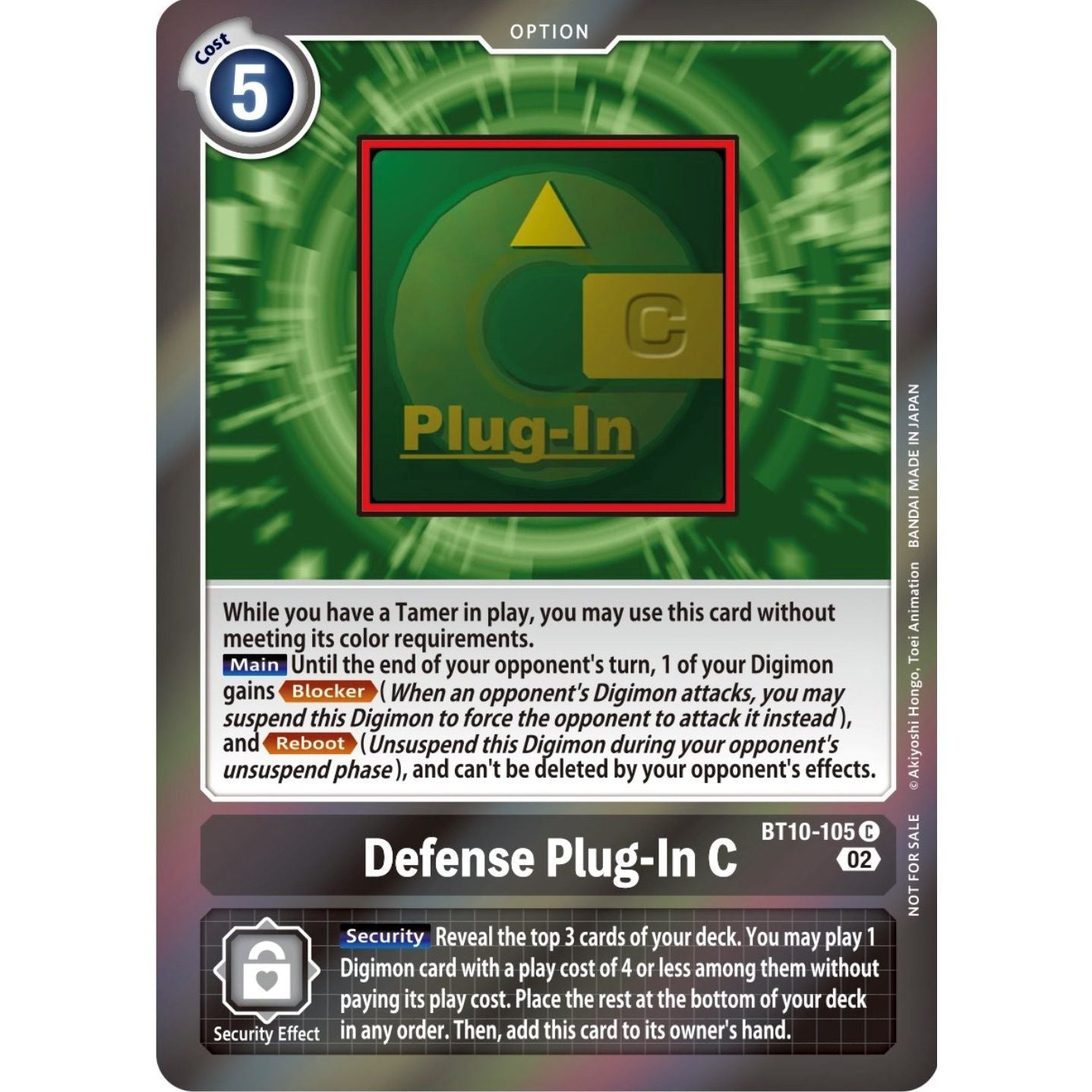 Image for Defense Plug-In C (Event Pack 4) (BT10-105 C) (BT10) - Digimon Card Game