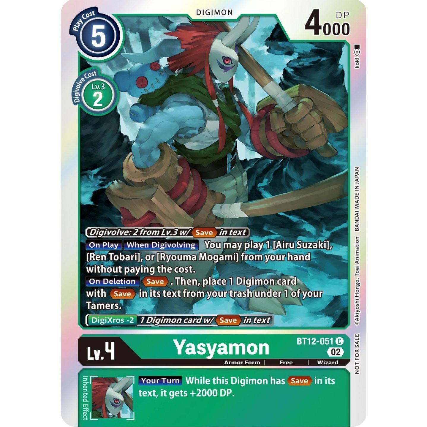 Image for Yasyamon (Box Topper) (BT12-051 C) (BT12) - Digimon Card Game